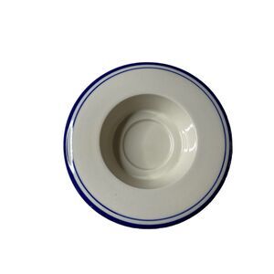 Vintage Stoneware Bowl Bordeaux by Gailstyn Sutton White Blue Cream Circle